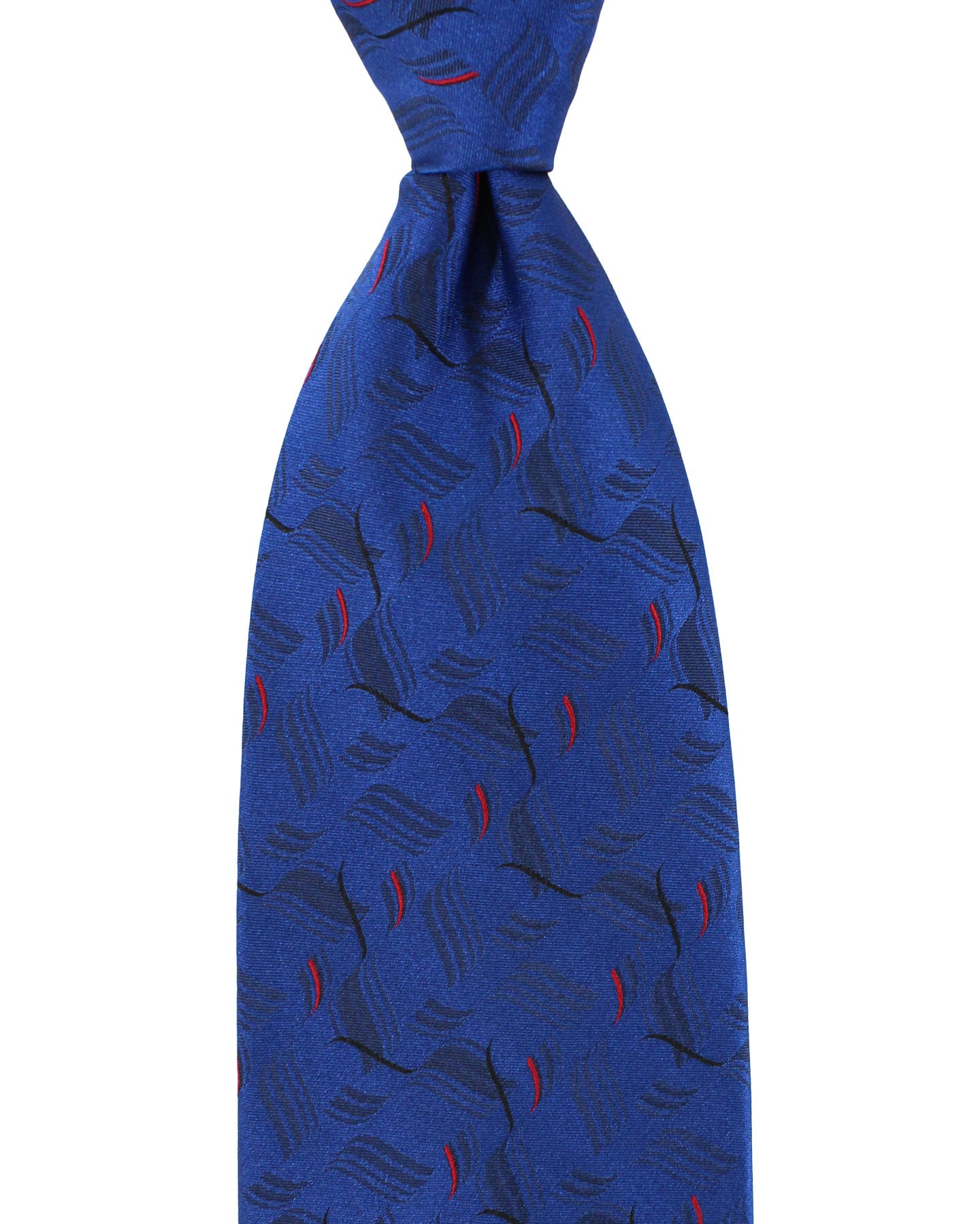 Zilli Silk Tie Royal Blue Red Design - Wide Necktie