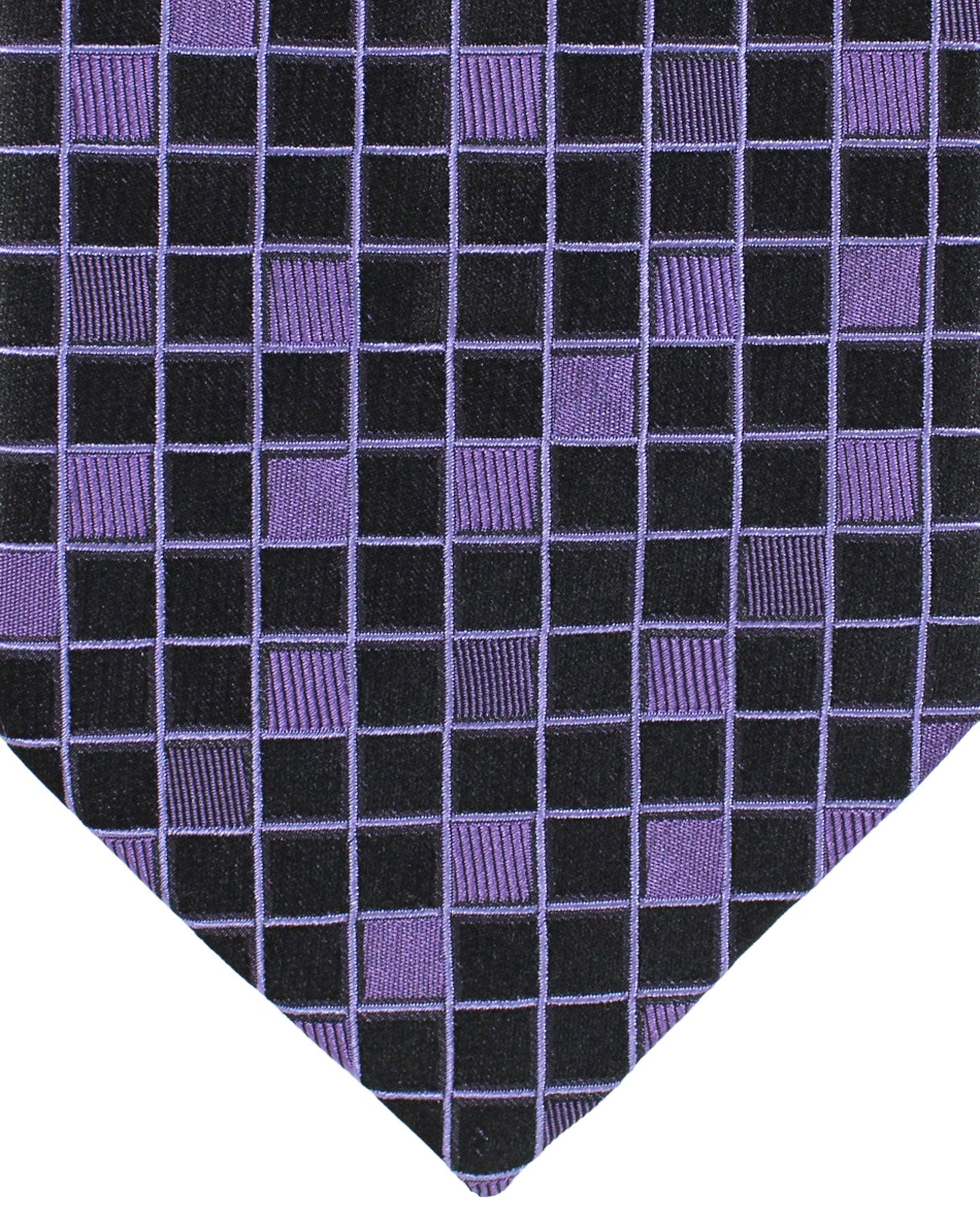 Zilli Silk Tie Purple Geometric - Wide Necktie