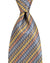Zilli Silk Tie Gray Gold Blue Stripes - Wide Necktie