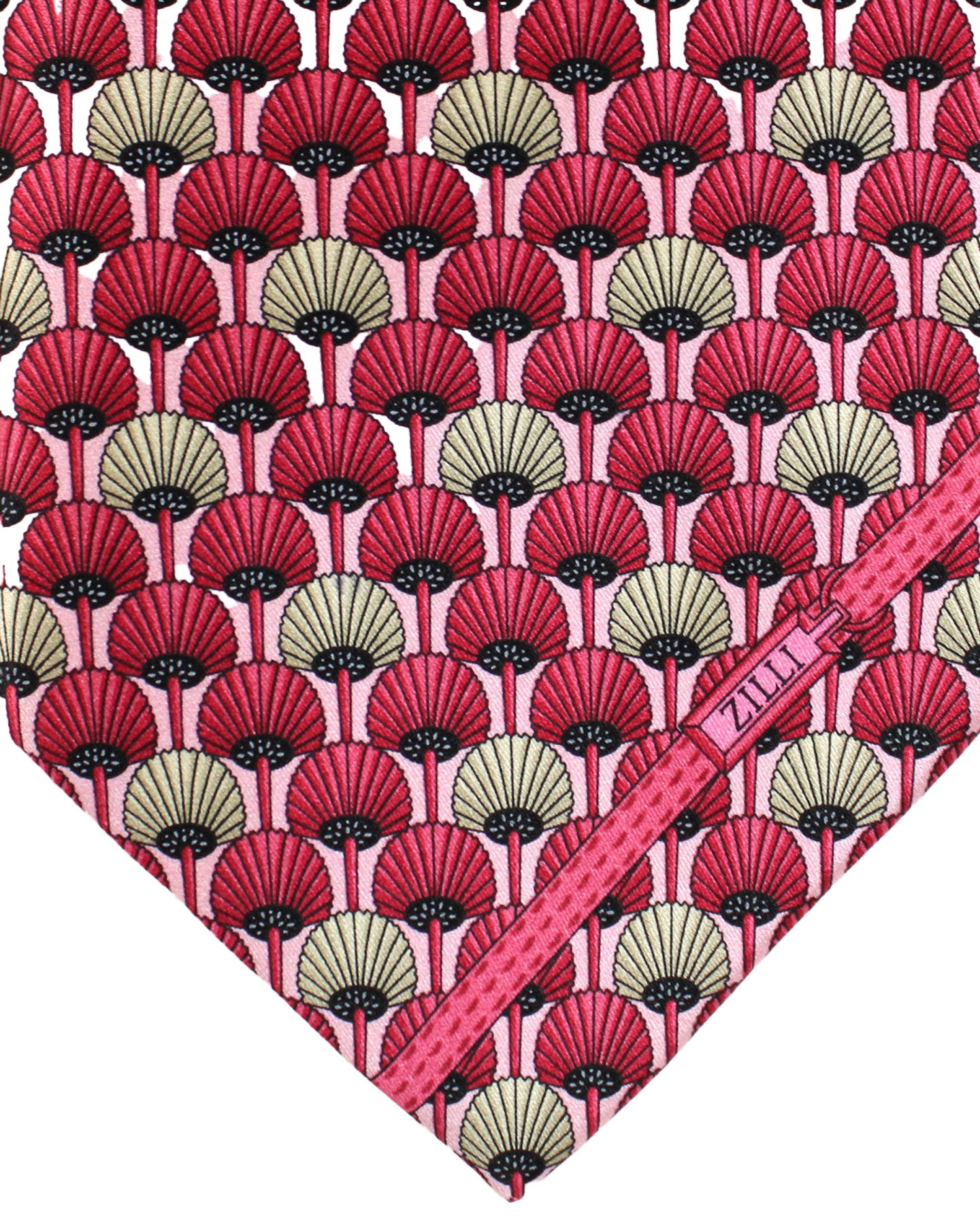Zilli Silk Tie Pink Floral - Wide Necktie