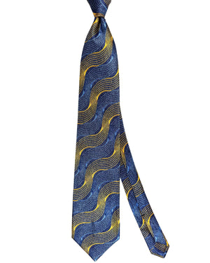 Zilli Silk Tie Royal Blue Orange Swirly