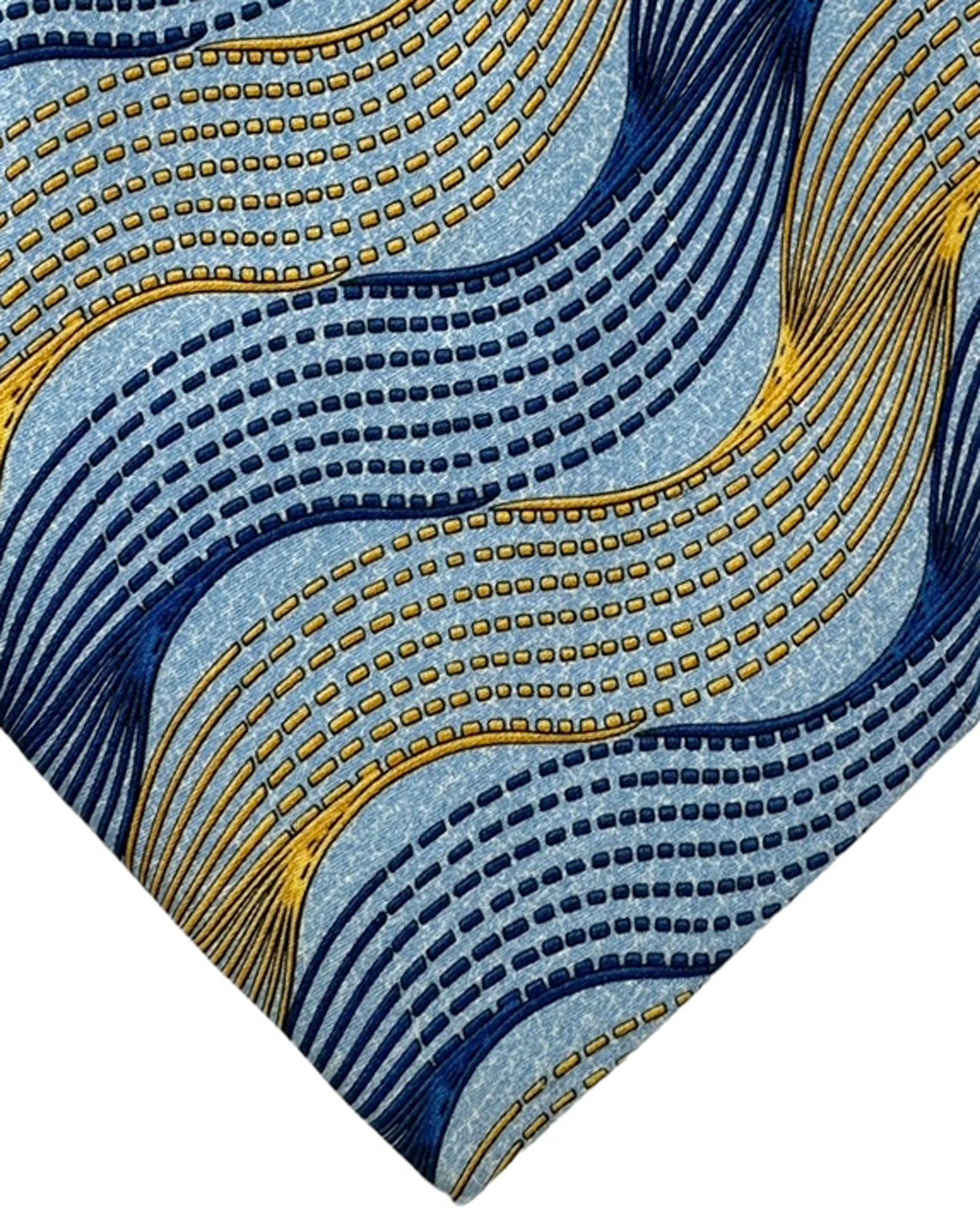 Zilli Silk Tie Blue Royal Blue Orange Swirl - Wide Necktie