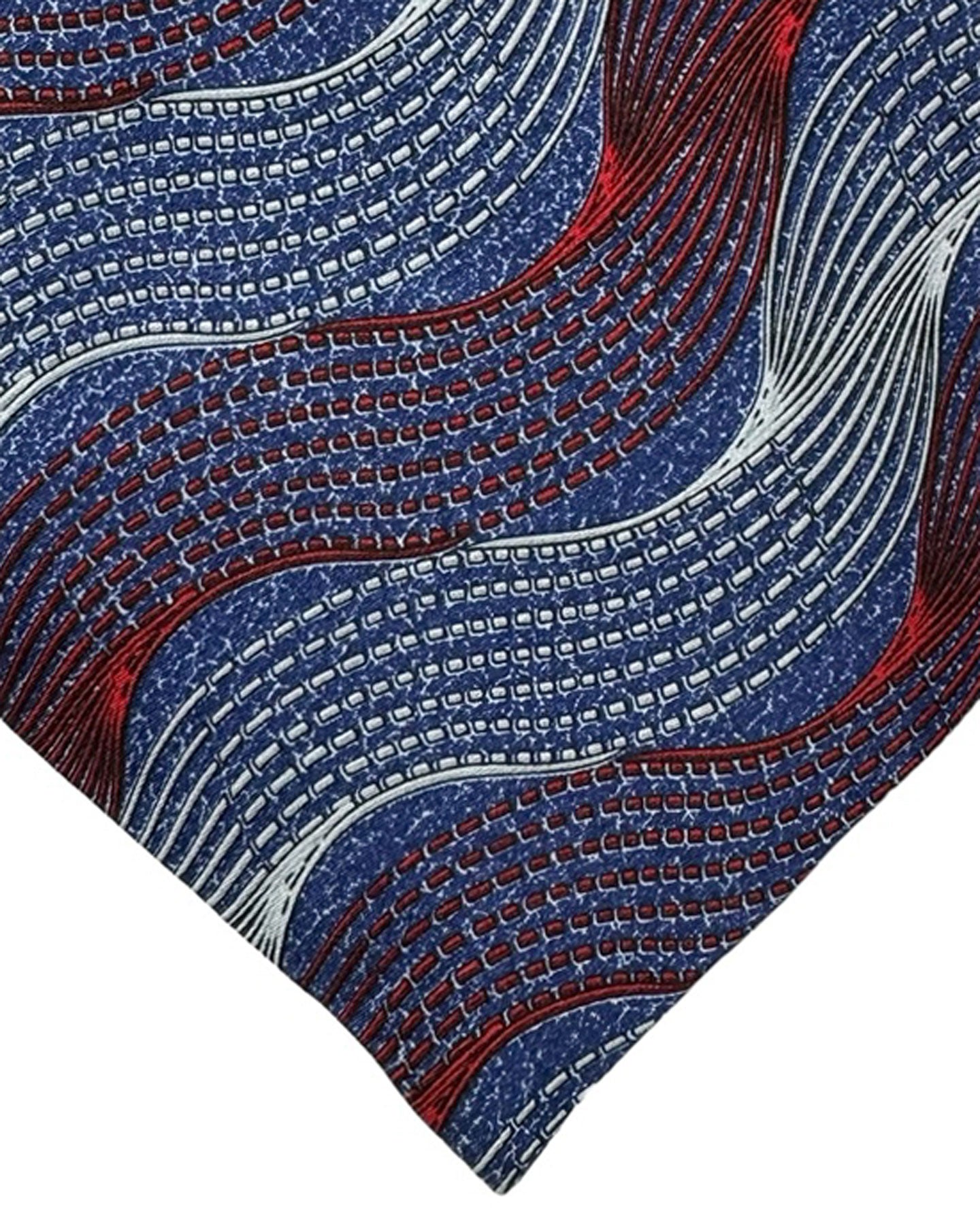 Zilli Silk Tie Dark Blue Bordeaux Swirl - Wide Necktie