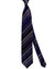 Zilli Silk Tie Brown Midnight Blue Stripes Zig Zag Design - Wide Necktie