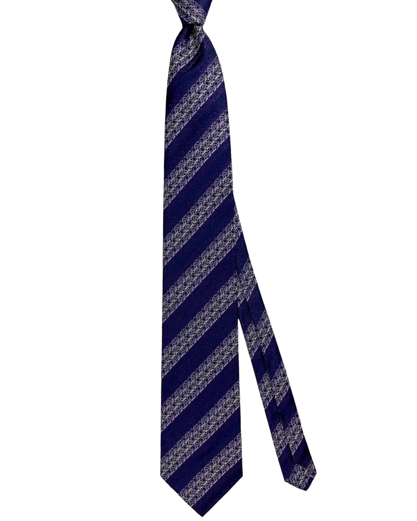 Zilli Extra Long Tie Purple Pink Stripes