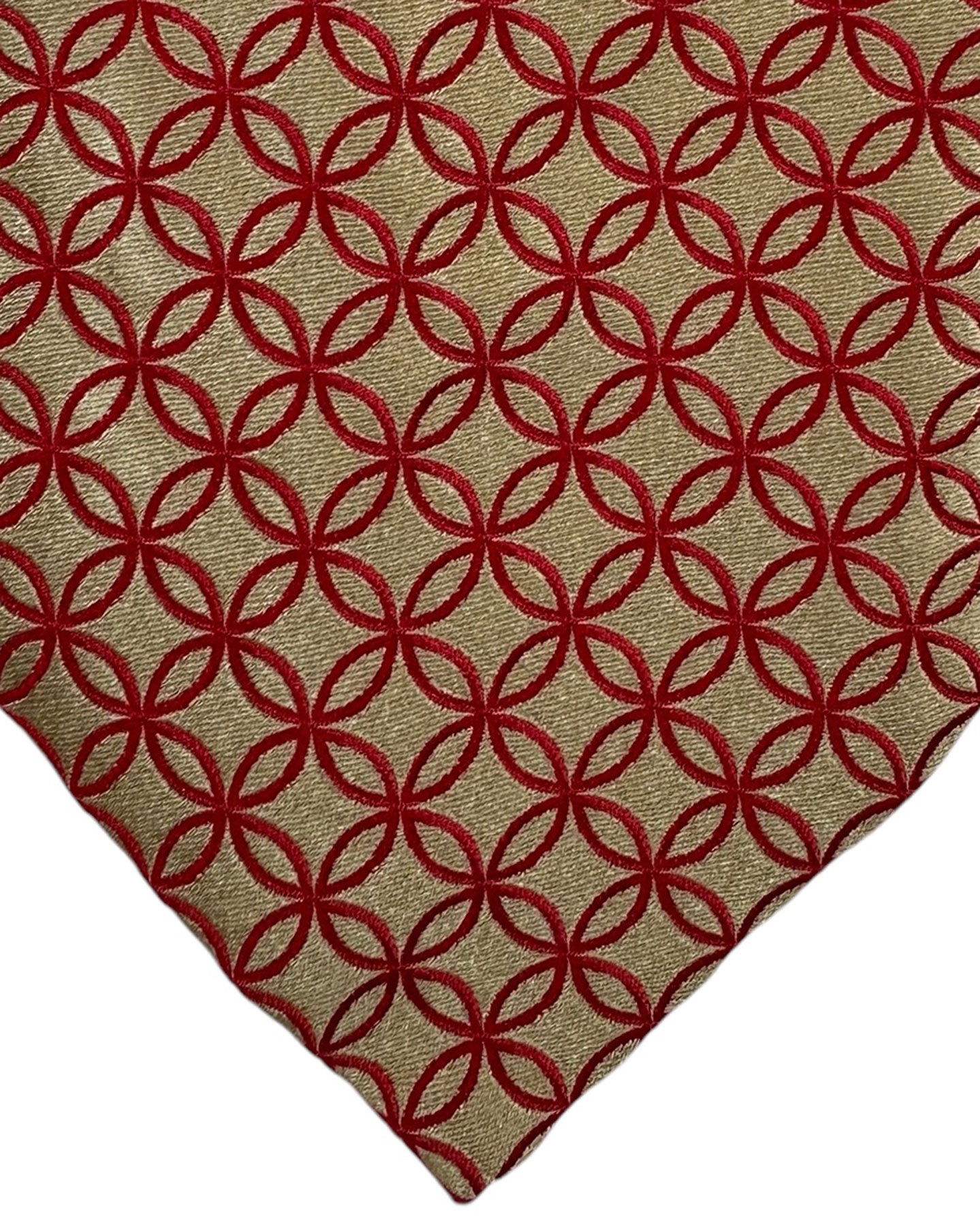 Zilli Silk Tie Taupe Red Geometric - Wide Necktie