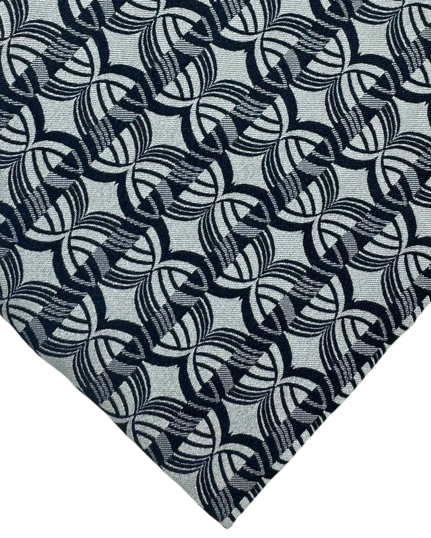 Zilli Silk Tie Gray Swirl Stripes - Wide Necktie