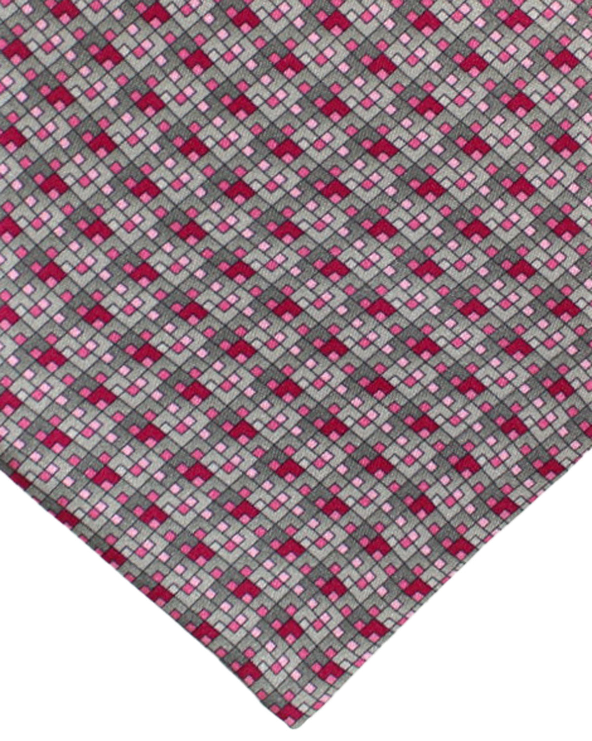 Zilli Extra Long Tie Gray Pink Micro Pattern