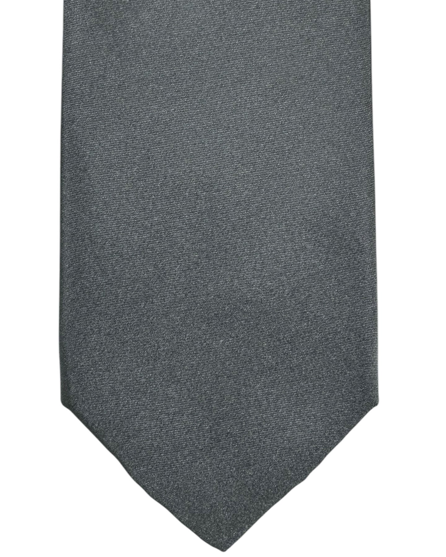 Zilli Silk Tie Solid Charcoal Gray