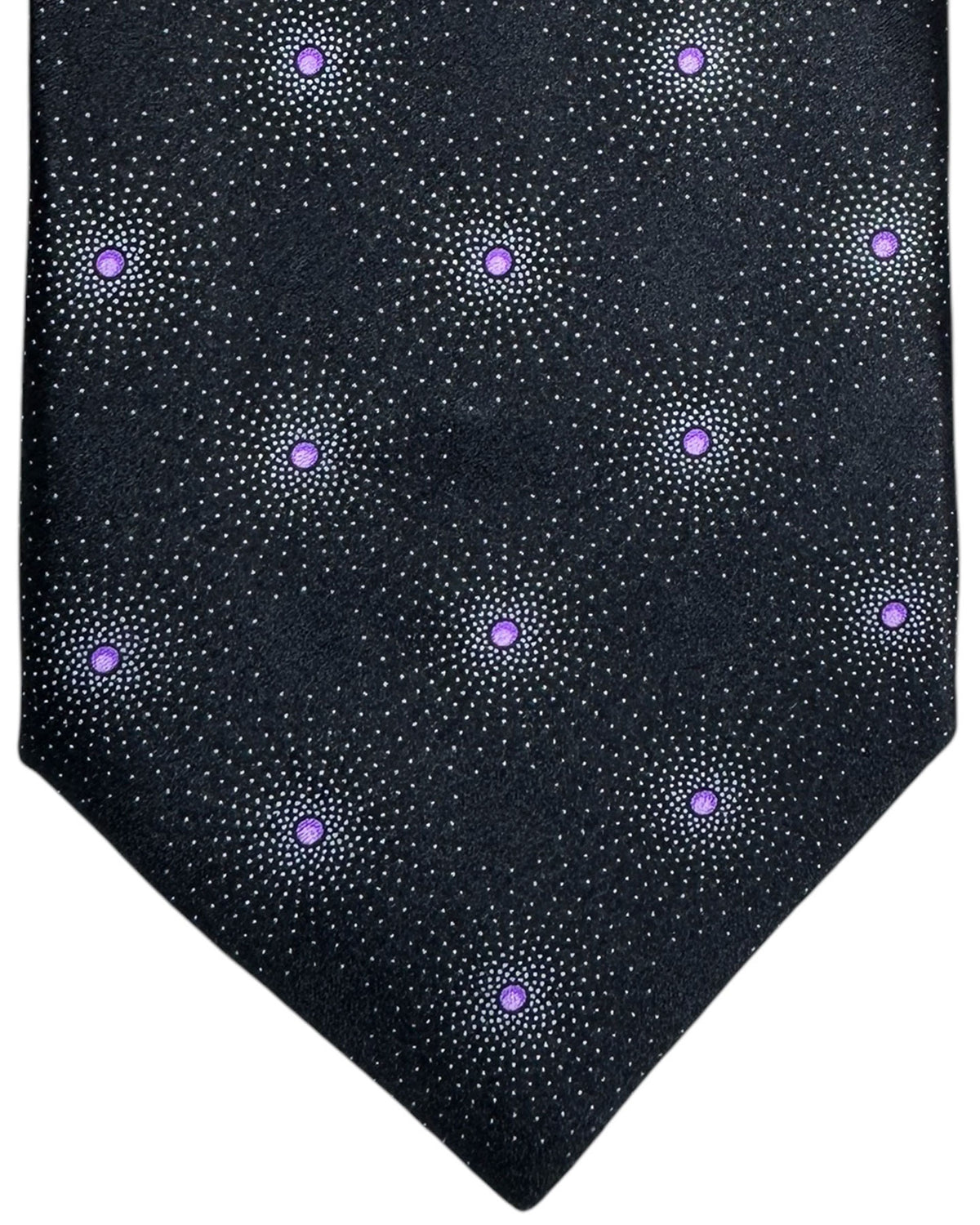 Zilli Tie Black Purple Silver Design - Wide Necktie SALE