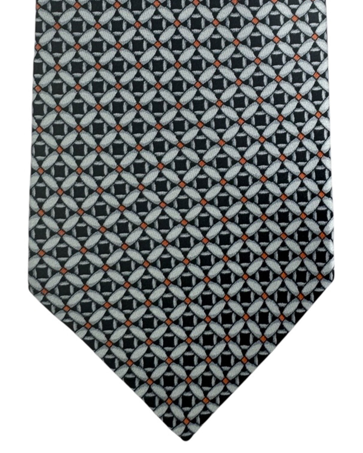 Zilli Silk Tie Gray Black Orange