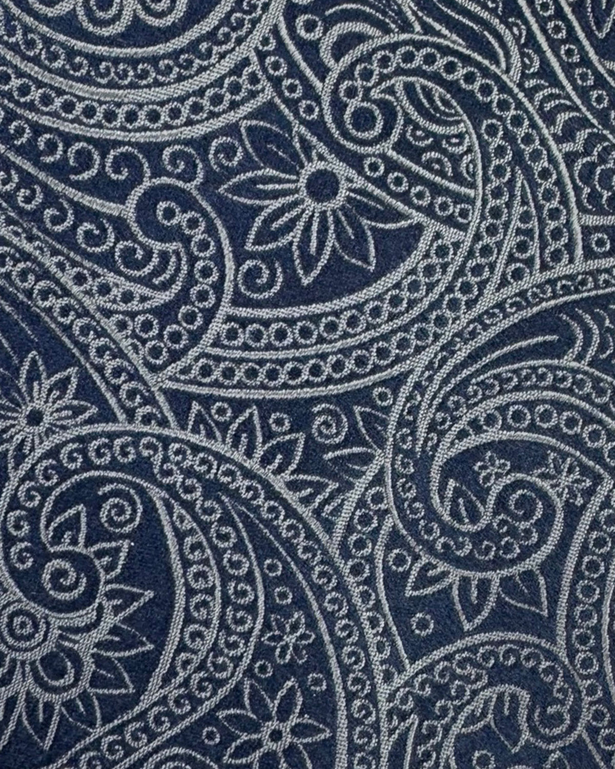 Zilli Extra Long Tie Midnight Blue Gray Ornamental Floral - Wide Tie