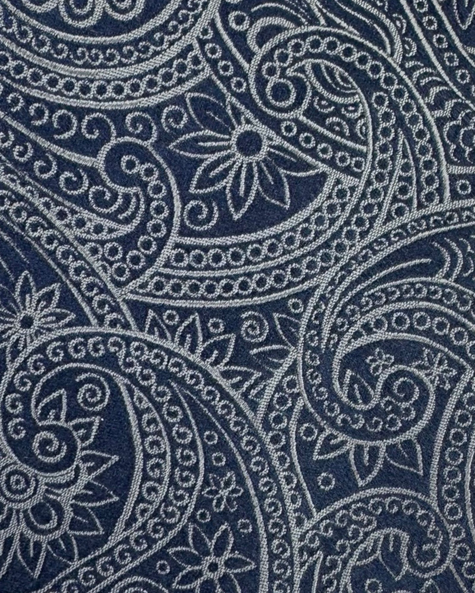 Zilli Silk Tie Midnight Blue Gray Design - Wide Tie