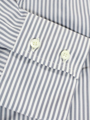 Brunello Cucinelli Shirt White Gray Stripes New