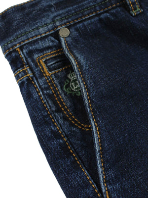 Luigi Borrelli Jeans Dark Denim Blue Slant Pocket Slim Fit 31 - SALE