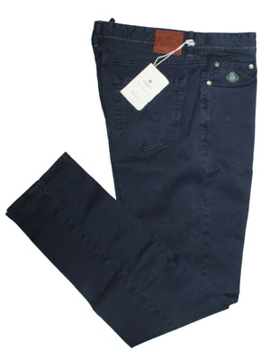 Luigi Borrelli Pants 5 Pocket Dark Blue - 34 Slim Fit SALE