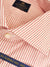 Luigi Borrelli Shirt Royal Collection White Red Stripes Linen Cotton 38 - 15 REDUCED - SALE