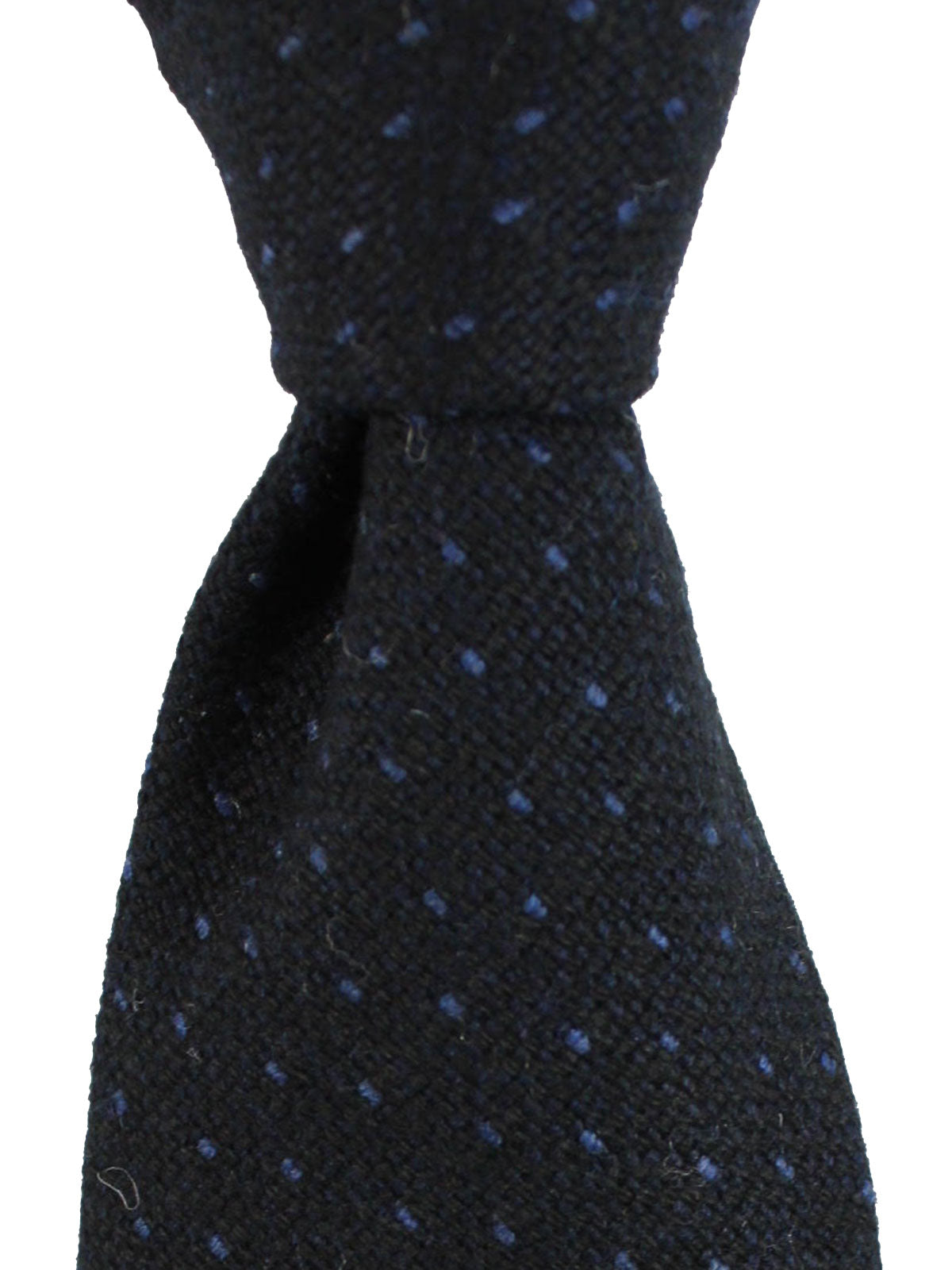 Luigi Borrelli Tie Black Royal Blue Design Wool Silk