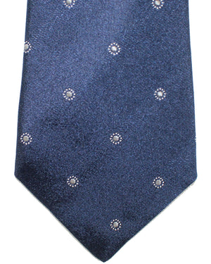 Brunello Cucinelli Silk Tie Dark Blue Gray Geometric