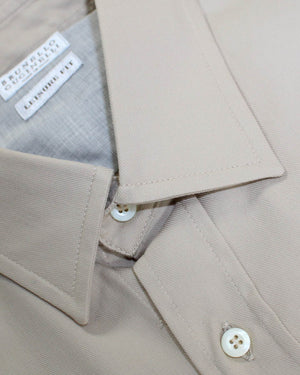 Brunello Cucinelli Shirt Khaki Western S Slim Fit