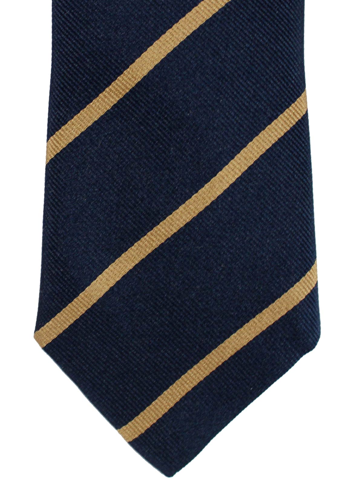 Brunello Cucinelli Silk Tie Navy Taupe Stripes