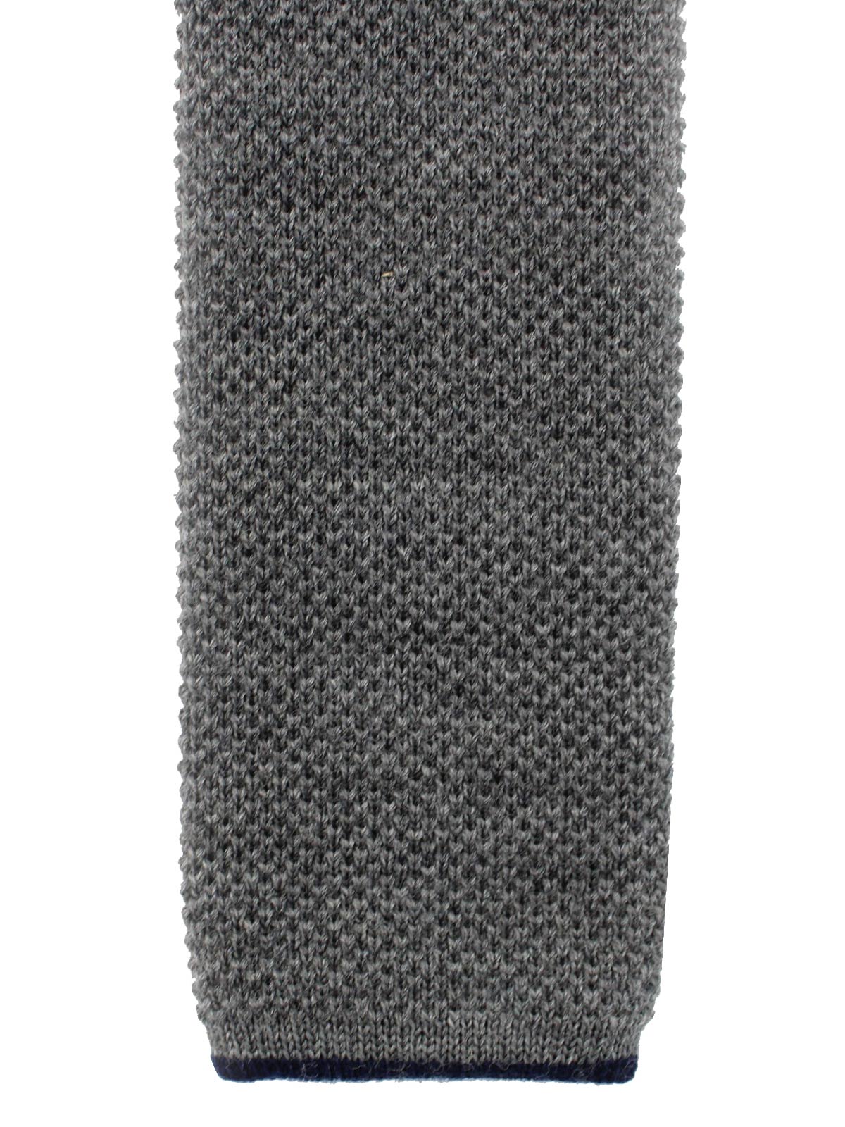 Brunello Cucinelli Square End Knitted Tie Charcoal Gray