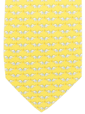 Salvatore Ferragamo Silk Tie Yellow Elephant