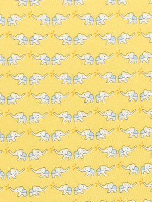 Salvatore Ferragamo Tie Yellow Elephant Novelty