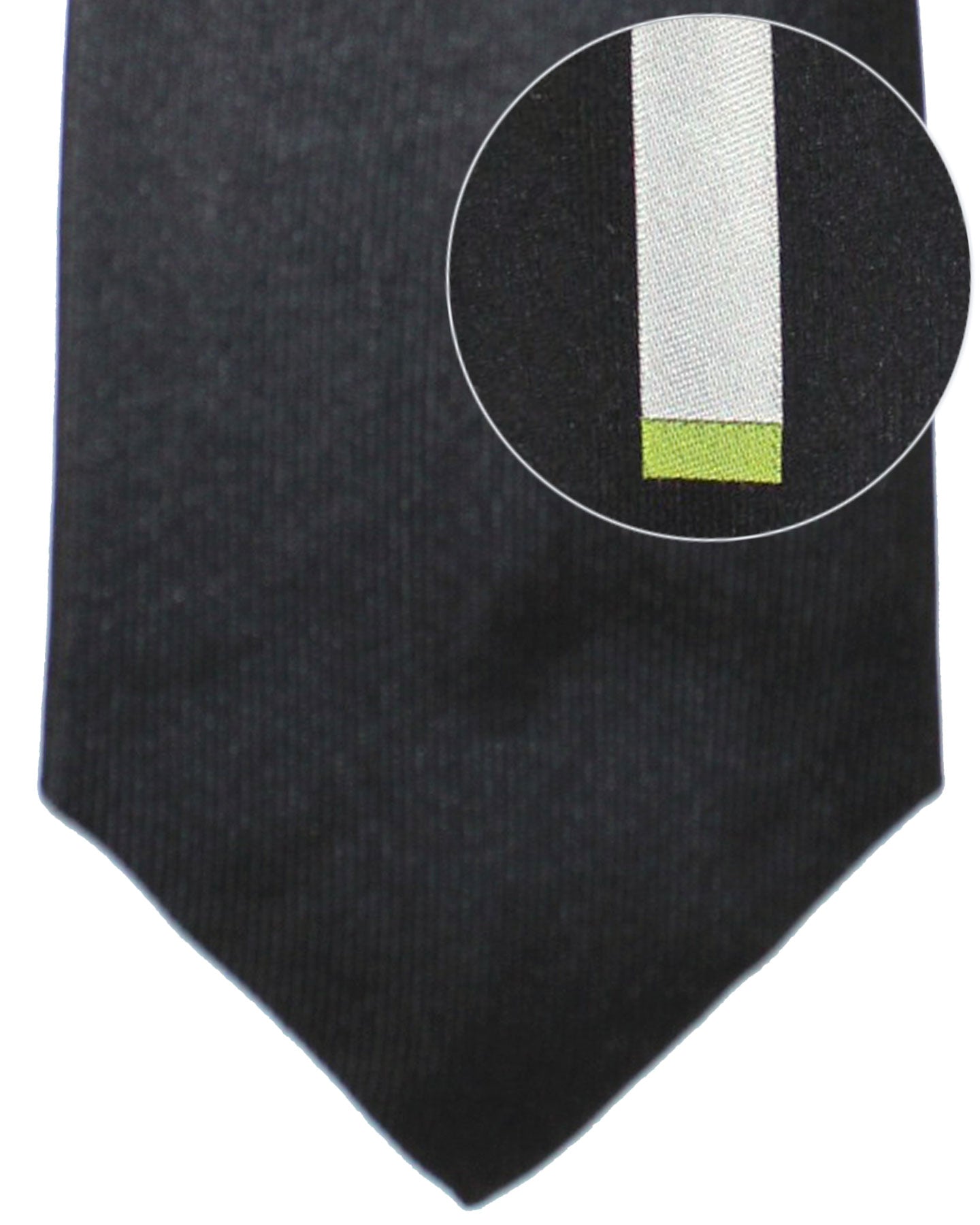 Gene Meyer Tie Black Gray Stripe Design - Hand Made in Italy