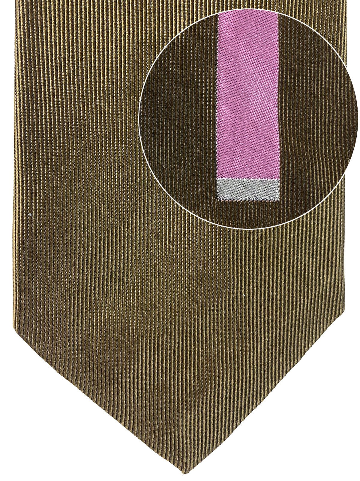 Gene Meyer Tie Taupe Lilac Stripe Design - Hand Made in Italy