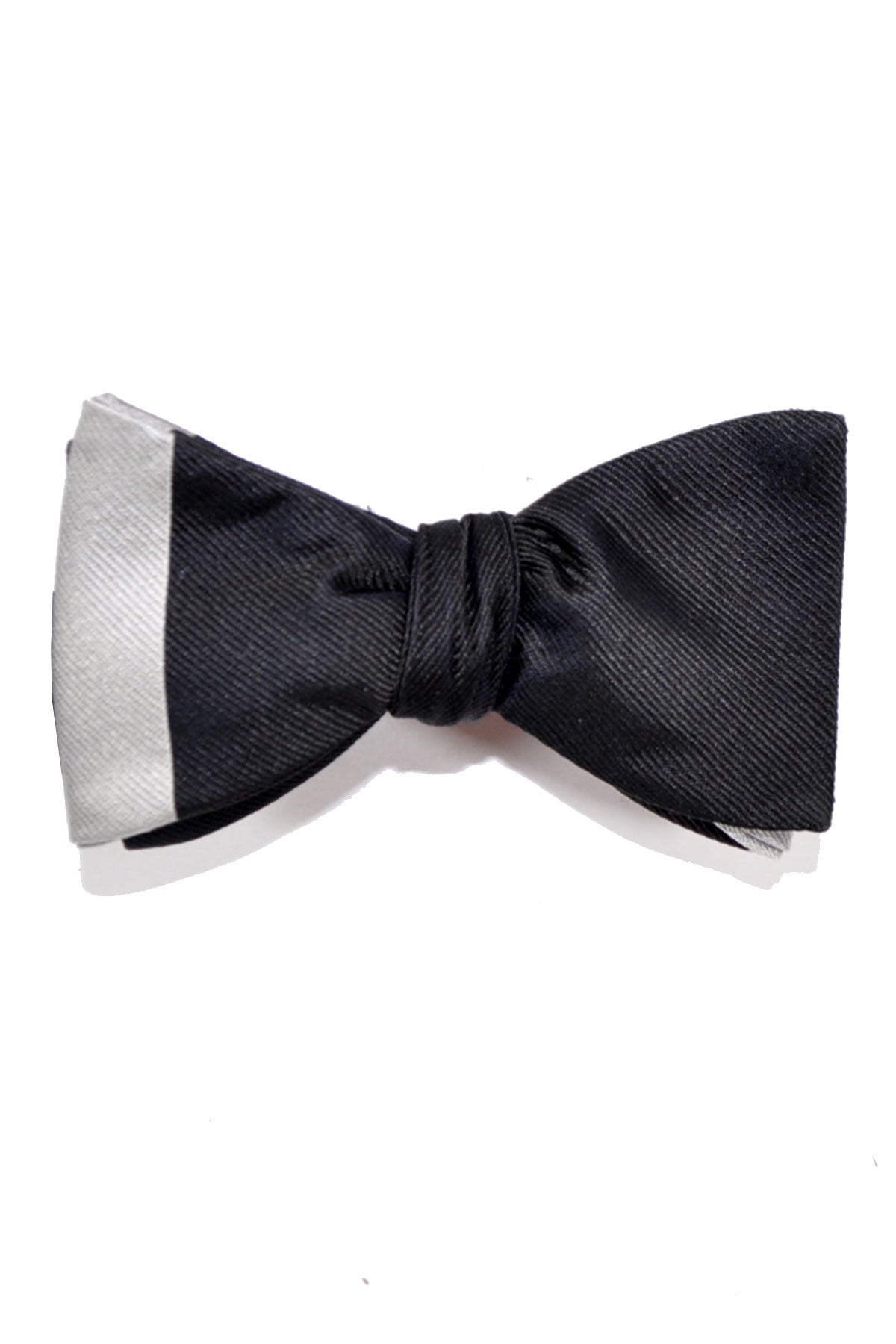 Gene Meyer Bow Tie Black Gray Stripe - Self Tie SALE