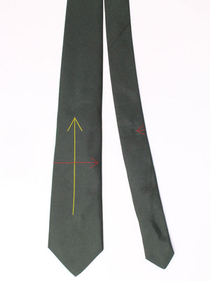 Gene Meyer Silk Tie Dark Green Design