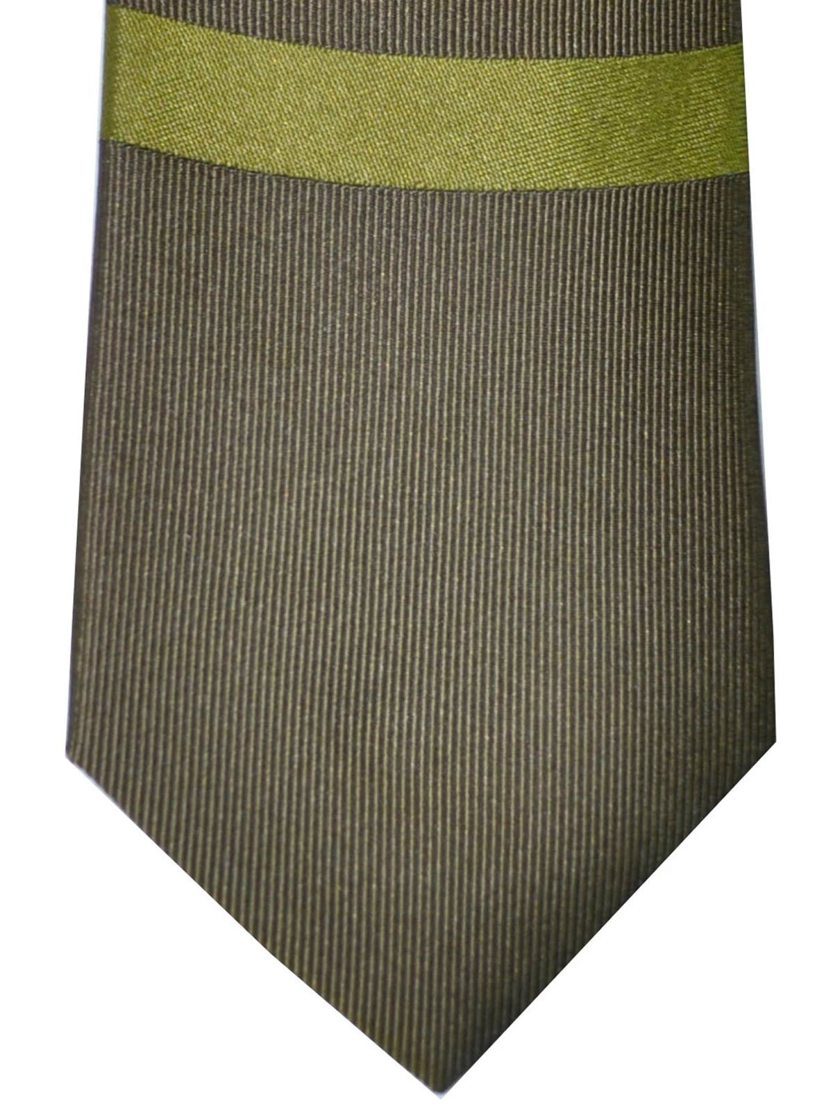 Gene Meyer Tie Olive Green Sky Blue Stripes SALE