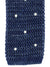 Isaia Square End Knitted Cotton Linen Tie Dark Blue Dots