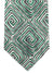 Isaia Tie Green Black White Geometric Design - Cotton Linen Luxury Necktie
