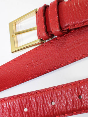 Kiton Leather Belt Cranberry Red Men Belt 85 / 34 FINAL SALE