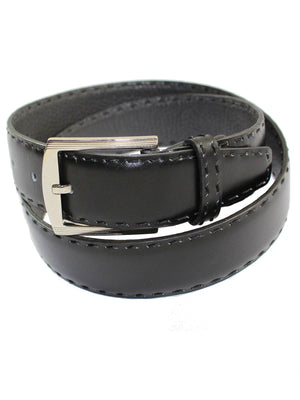 Kiton Belt Solid Black Leather Men Belt 85 / 34