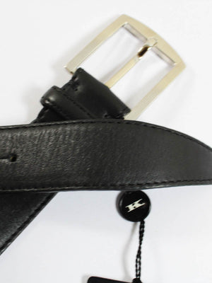 Kiton Belt Black Leather Men Belt 75 / 30 REDUCED - SALE