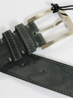 Kiton Belt Ceylon Gray Suede Leather Men Belt 125/ 50 REDUCED - SALE