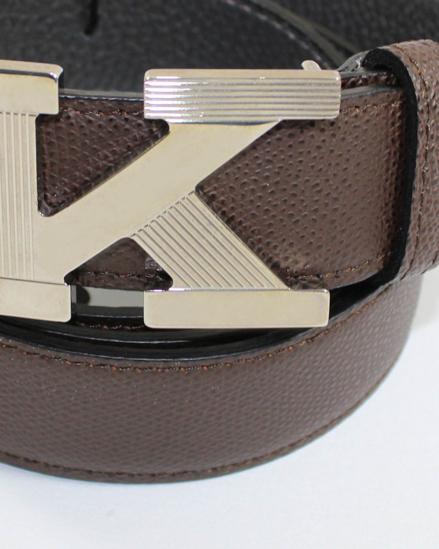 Kiton Belt Brown Grain K Buckle