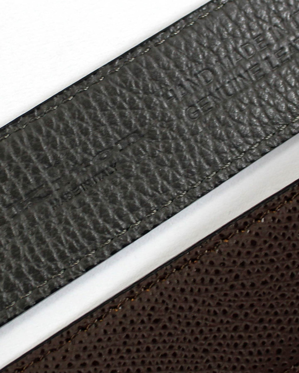 Kiton Belt Brown Grain K Buckle Leather Men Belt 120 / 48 SALE