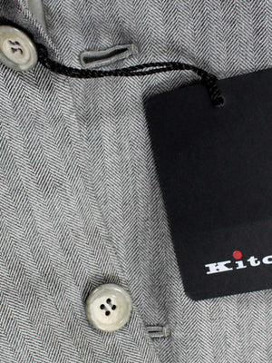 Kiton Sport Coat Gray Herringbone Cashmere Vicuña Silk EUR 53/ US 42 L REDUCED - SALE