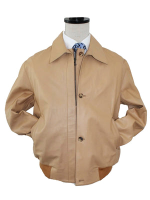 Kiton Leather Jacket Tan