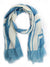 Kiton Scarf Aqua White Geometric Design