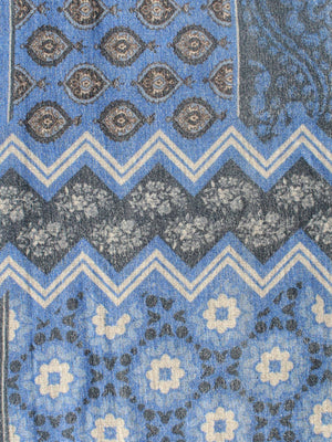 Kiton Silk Scarf Dark Blue Design