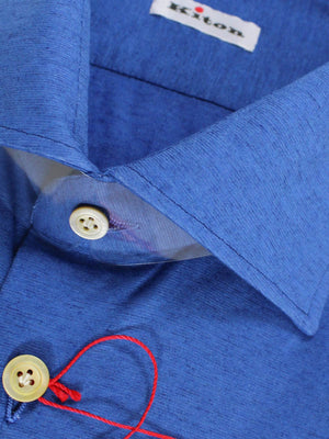 Kiton Shirt Royal Blue Sartorial Dress Shirt