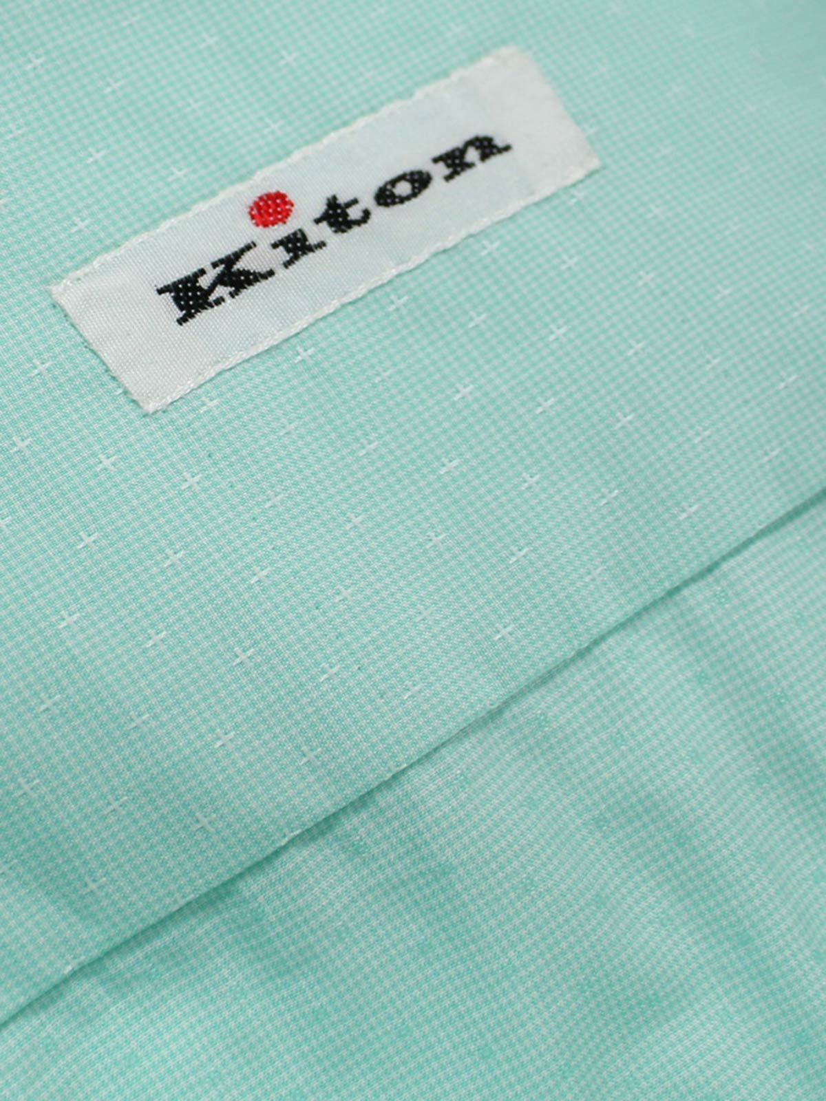 Kiton Short Sleeve Shirt Mint Green 40 - 15 3/4 REDUCED - SALE