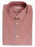 Kiton Short Sleeve Shirt White Orange Royal Blue Check