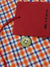 Kiton Short Sleeve Shirt White Orange Royal Blue Check