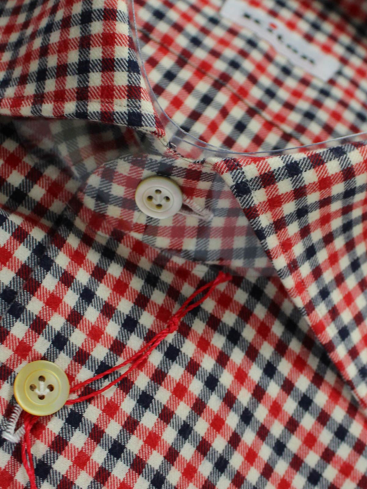 Kiton Dress Shirt White Navy Red